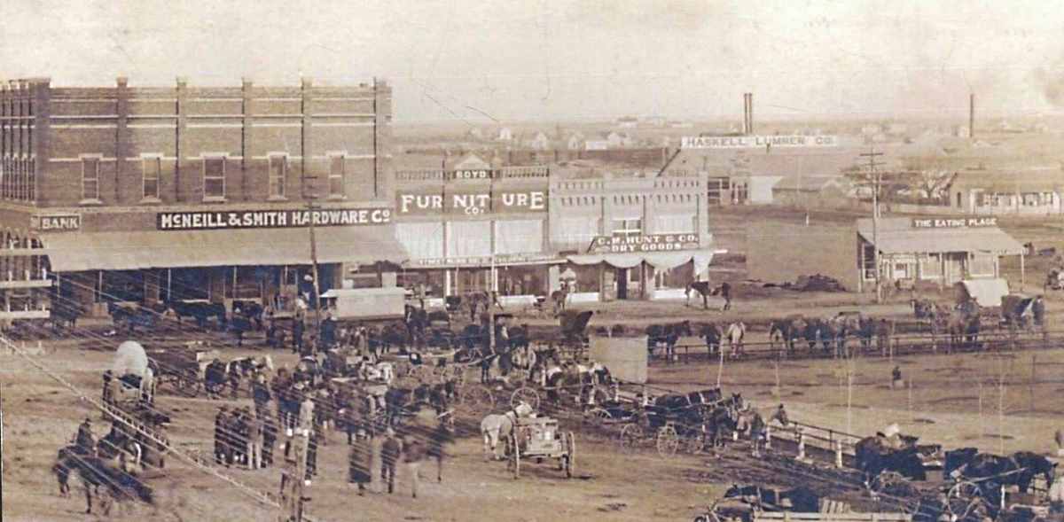 Downtown Haskell in 1890s